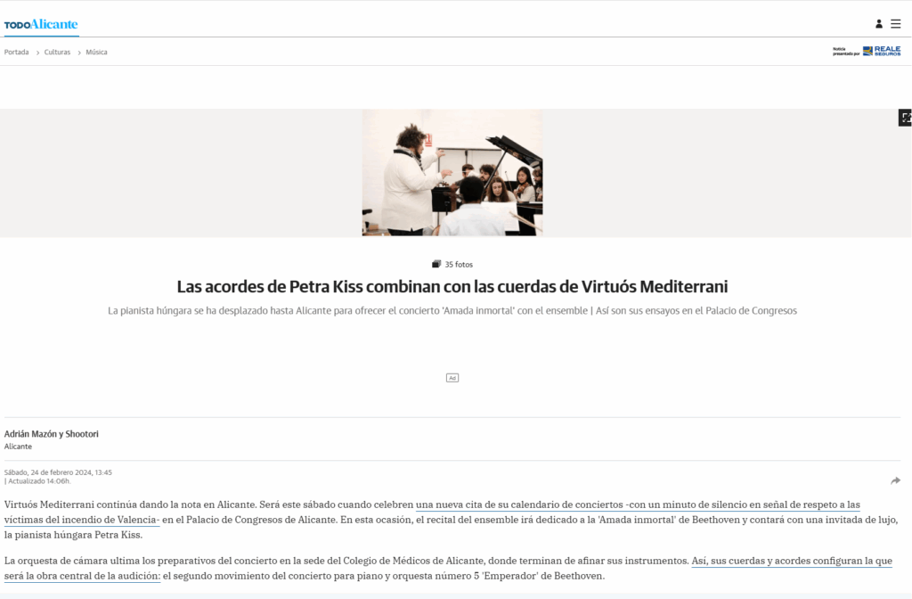 las acordes de petra kiss combinan con las cuerdas de virtuós mediterrani las acordes de petra kiss combinan con las cuerdas de virtuós mediterrani