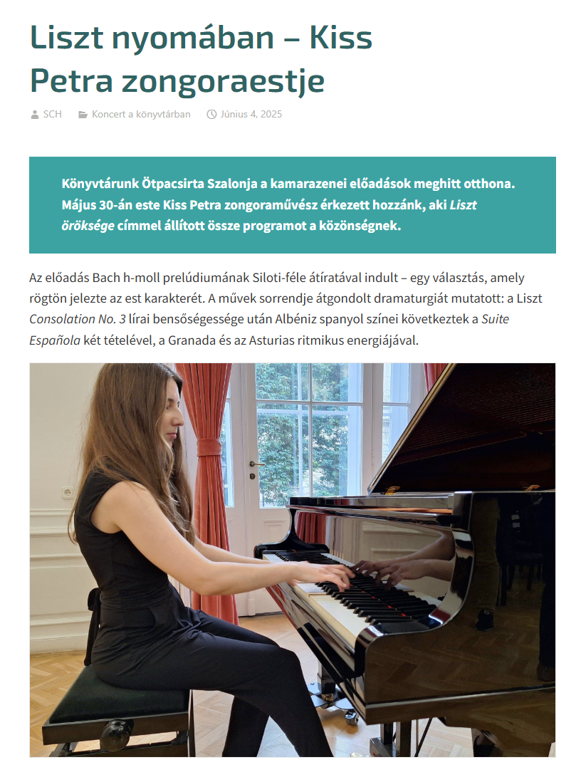 liszt nyomában – kiss petra zongoraestje liszt nyomában – kiss petra zongoraestje